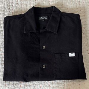A.P.C. Black Collared Button Shirt